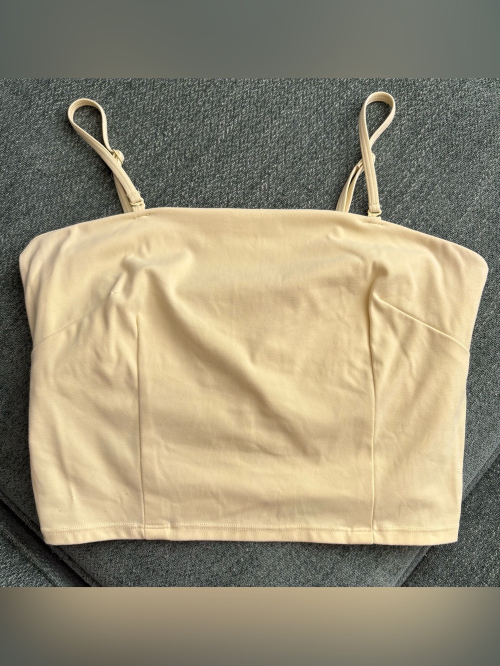 Butter Yellow Soft Spaghetti Strap Crop Top with removable straps